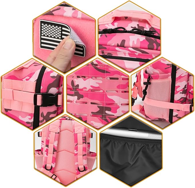 QT&QY 25L/45L Military Tactical Backpack For Men Molle Daypack 3 Day Bug Out Bag Hiking Rucksack With Bottle Holder