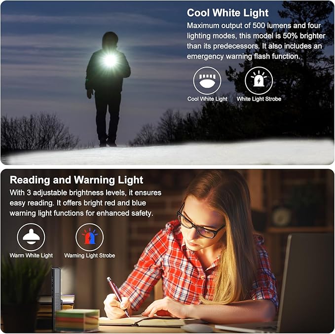5 in 1 PRO EDC Flashlight Flat with Green Beam, UV Light, 800LM White Light LED Combo, Portable Pocket Flash Lights with Magnet for Outdoors Emergency and Work(Black)