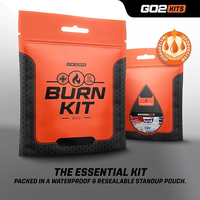 Advanced Burn Kit, Comprehensive Burn First Aid Kit with Dressings, Burn Cream & Gauze, Portable First Aid Kit for Home, Office, Car & Travel, 10-Pack (BK33)