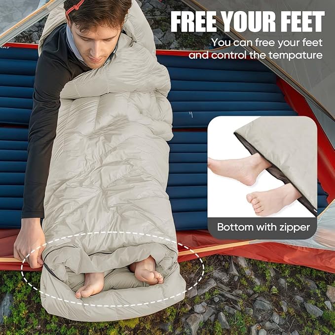 Camping Sleeping Bags for Adults Kids Waterproof Lightweight Sleeping Bag for Cold Weather or Warm Backpacking Hiking Mountaineering Indoor Outdoor Use