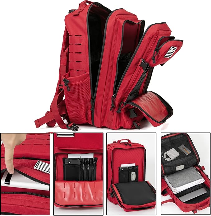 QT&QY 25L/45L Military Tactical Backpack For Men Molle Daypack 3 Day Bug Out Bag Hiking Rucksack With Bottle Holder