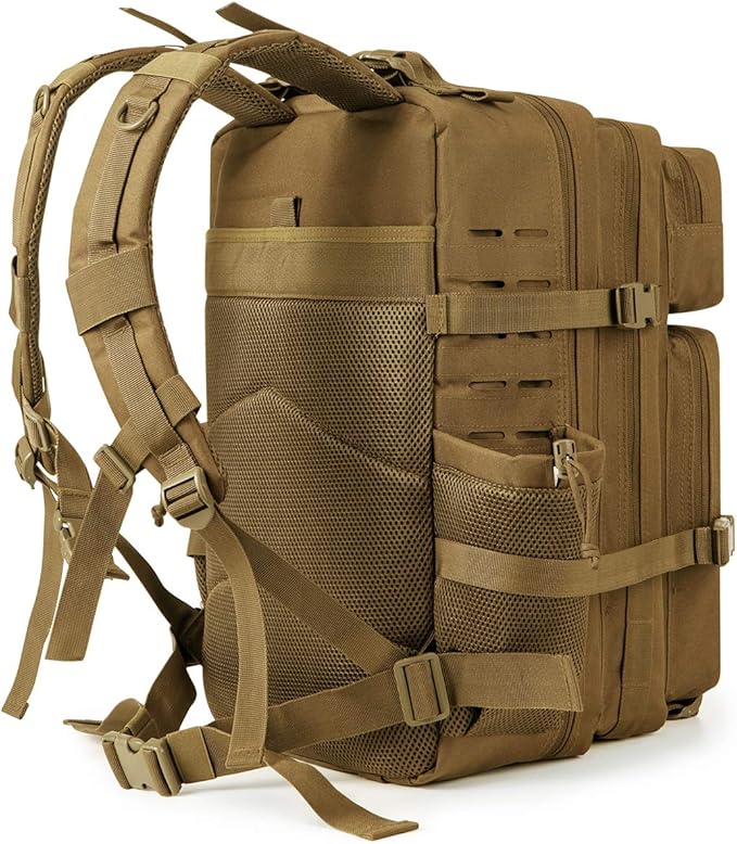 QT&QY 25L/45L Military Tactical Backpack For Men Molle Daypack 3 Day Bug Out Bag Hiking Rucksack With Bottle Holder