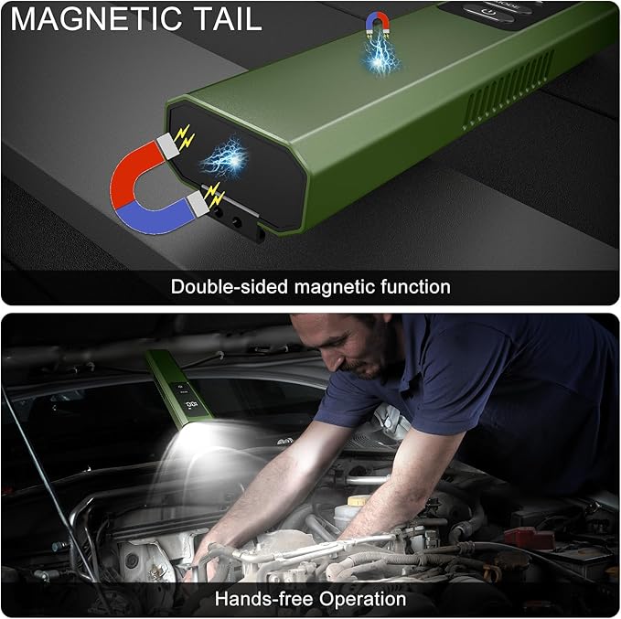 5 in 1 PRO EDC Flashlight Flat with Green Beam, UV Light, 800LM White Light LED Combo, Portable Pocket Flash Lights with Magnet for Outdoors Emergency and Work(Green)