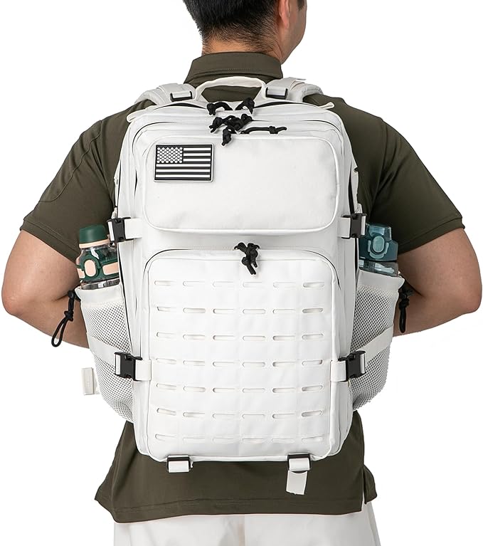 QT&QY 25L/45L Military Tactical Backpack For Men Molle Daypack 3 Day Bug Out Bag Hiking Rucksack With Bottle Holder