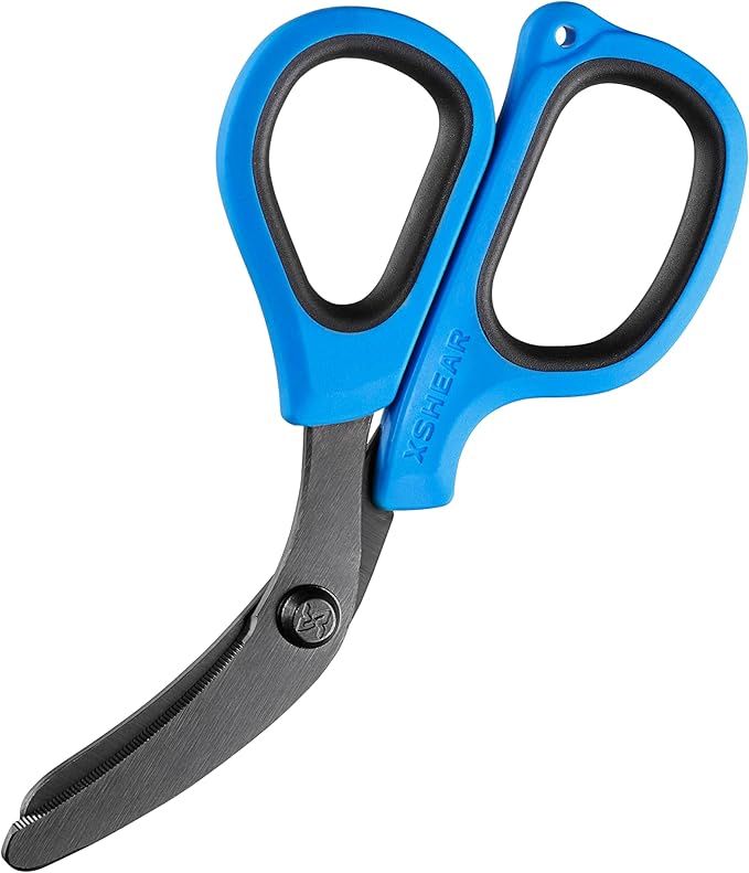 Mini 6" Trauma and Nurse's Shear. Razor sharp and compact scissors, perfect for EMTs, doctors, ICU, wound care and bandages (Blue)