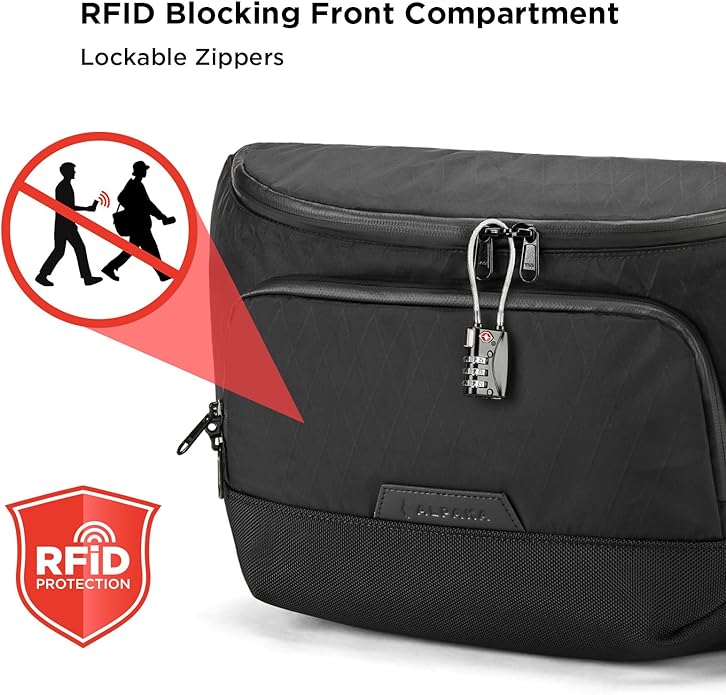 ALPAKA Bravo Sling Max, 8L RFID-Blocking Sling Laptop Bag for Men with Maglockz Buckle, Lockable Zips & External USB Port