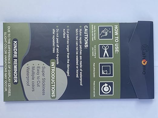 Cahomo 7.9x3.9 inch 12 PCS Nylon Repair Patch Nylon Repair Tape Self Adhesive Fabric Tapes Outdoor Camping Gear Fabric kit for Tent, Umbrella, Down Jackets, Sleeping Bag, Knapsack(Dark Green)