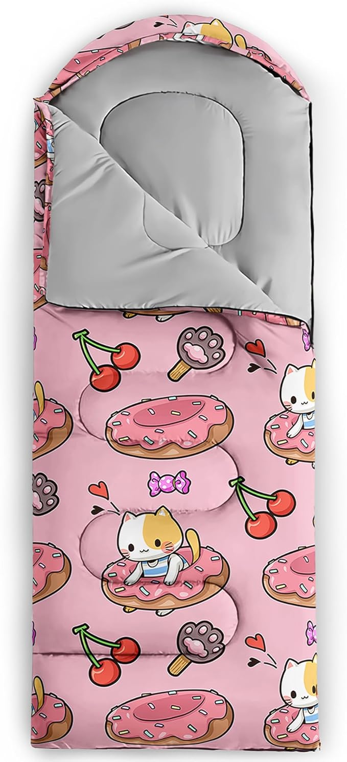 QOOMO Camping Sleeping Bags,3 Season Warm & Cool Weather,Lightweight,Waterproof Sleeping Bags for Adults & Kids,Traveling,and Outdoors,Camping Gear Equipment