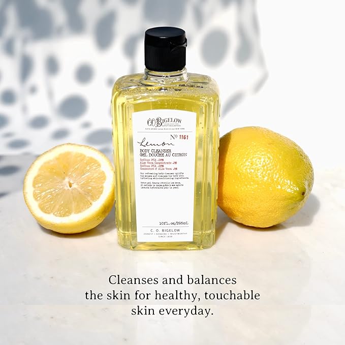 C.O. Bigelow Lemon Body Cleanser, Moisturizing Body Wash with Lemon Extract & Aloe Vera, 10 Fl Oz