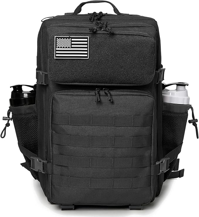 QT&QY 25L/45L Military Tactical Backpack For Men Molle Daypack 3 Day Bug Out Bag Hiking Rucksack With Bottle Holder
