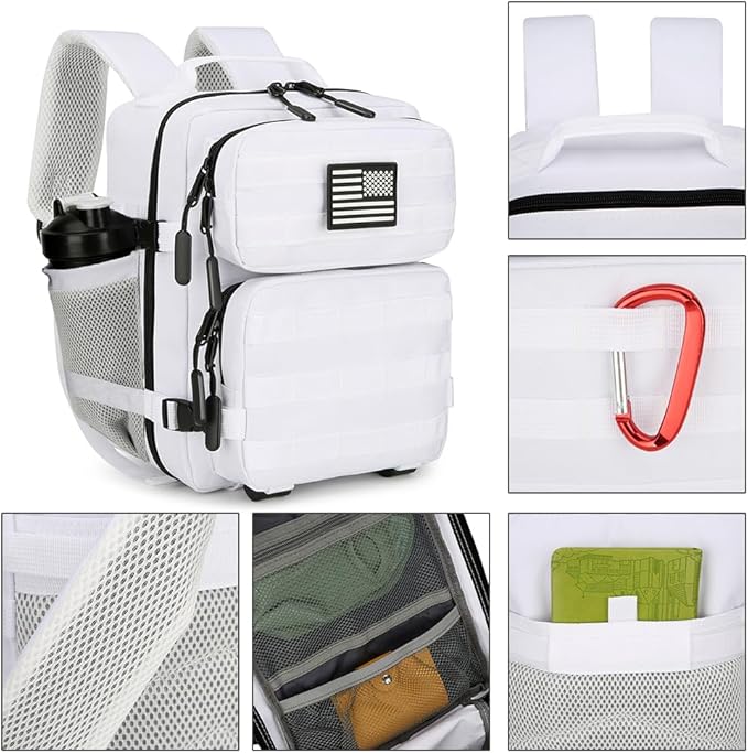 9L Mini Tactical Backpack for Men and Women, Tactical Backpack Small for Hiking, Small Tactical Bag(White)
