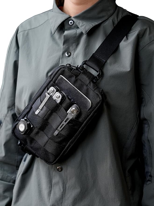 VIPERADE CHS2 Small EDC Sling Bag, Tactical Fanny Pack for Men, Molle Pouch Crossbody Backpack with Adjustable Shoulder Strap, Utility Chest Pouch Bag for Hiking/Traveling/Bush-Craft