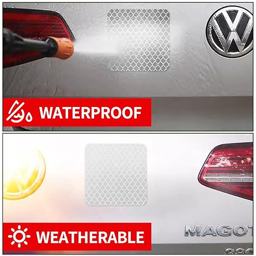 20 Pcs Super Reflection Reflective Stickers Made of 3M DG3, Safety Reflective Tape for Car Bike Mailbox Helmet, White Reflective Tape Outdoor Waterproof 3.15" X 1.18"