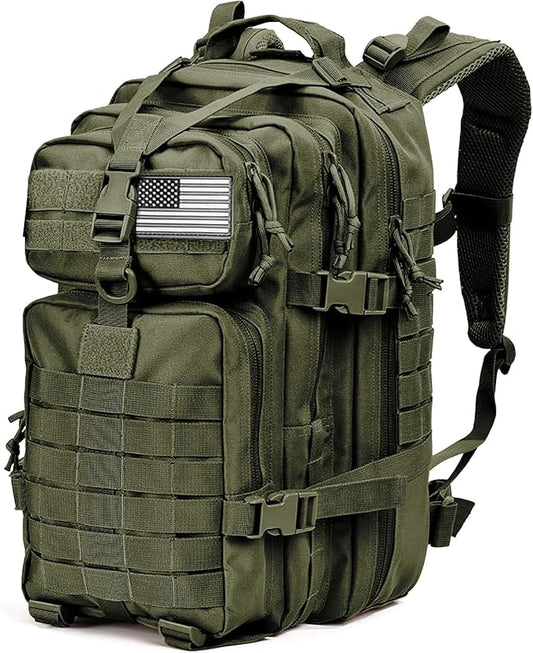 Tru Salute 45L Military Tactical Backpack Large Army 3 Day Assault Pack Molle Bug out Bag Rucksack (Amy Green)