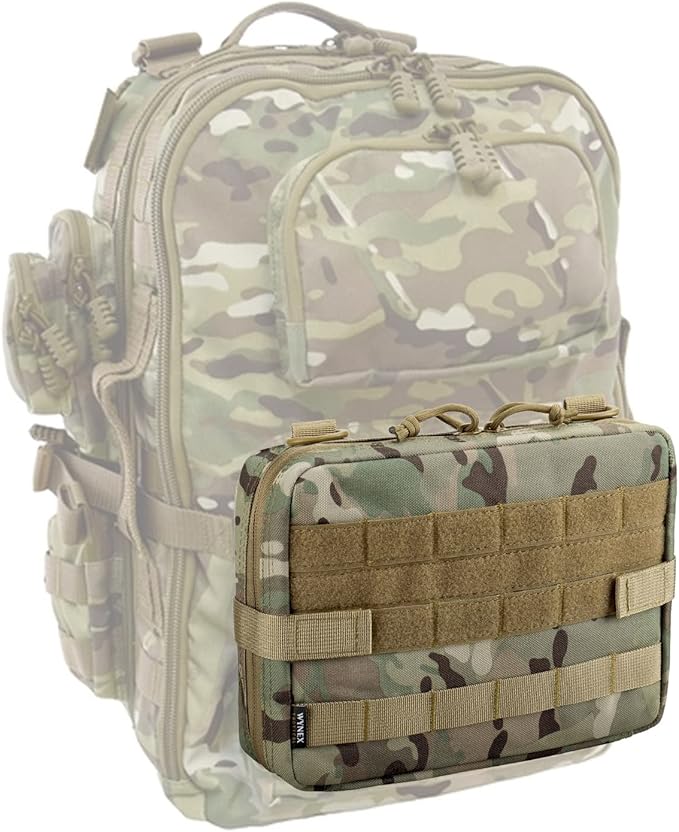 WYNEX Tactical Admin Molle Pouch, Medical EDC EMT Utility Bag Shell Design Attachment Pouches 1000D Nylon Hiking Belt Bags