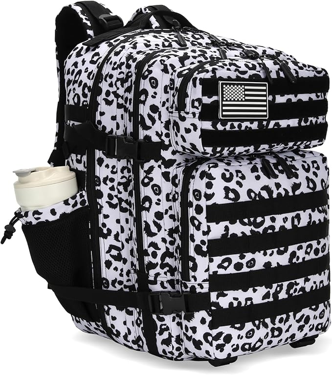 25L Tactical Backpack Small Military Tactical Backpack Molle Bag Heavy Duty Assault Pack for Work Gym Outdoors (Leopard)