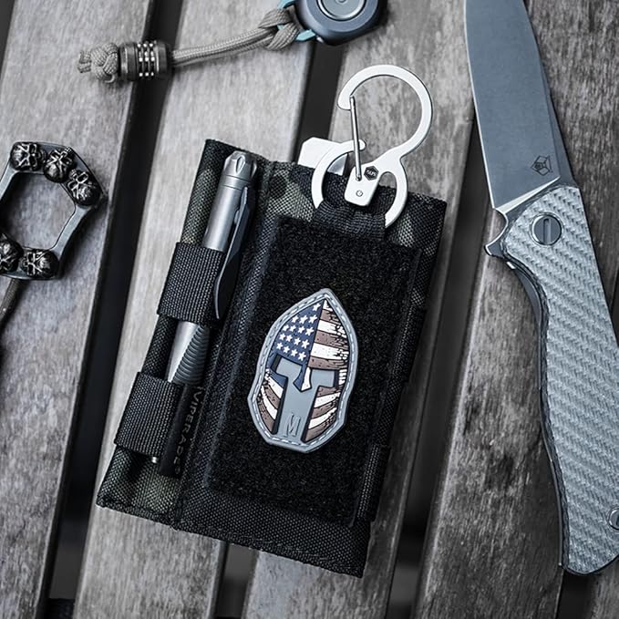 VIPERADE VE9 EDC Pocket Organizer Tool Pouch, Multitool Sheath with Patch Area for DIY, EDC Pocket Pouch with 3 Slip Pockets for Men Outdoor Activity Daily Carry