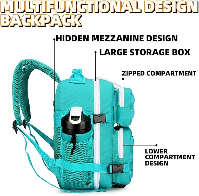 9L Mini Tactical Backpack 9L Assault Pack 9L Tactical Backpack Hiking Fitness Backpack(Lake Blue)