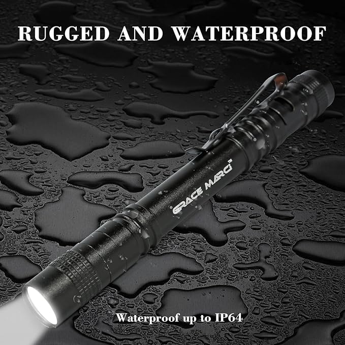 5PCS Mini Tactical Pen Flashlights, 200LM Waterproof Flashlights, 3 Modes Pocket Light with Clip,5 Pack Small Led Light for Camping, Emergency Inspection and Repair