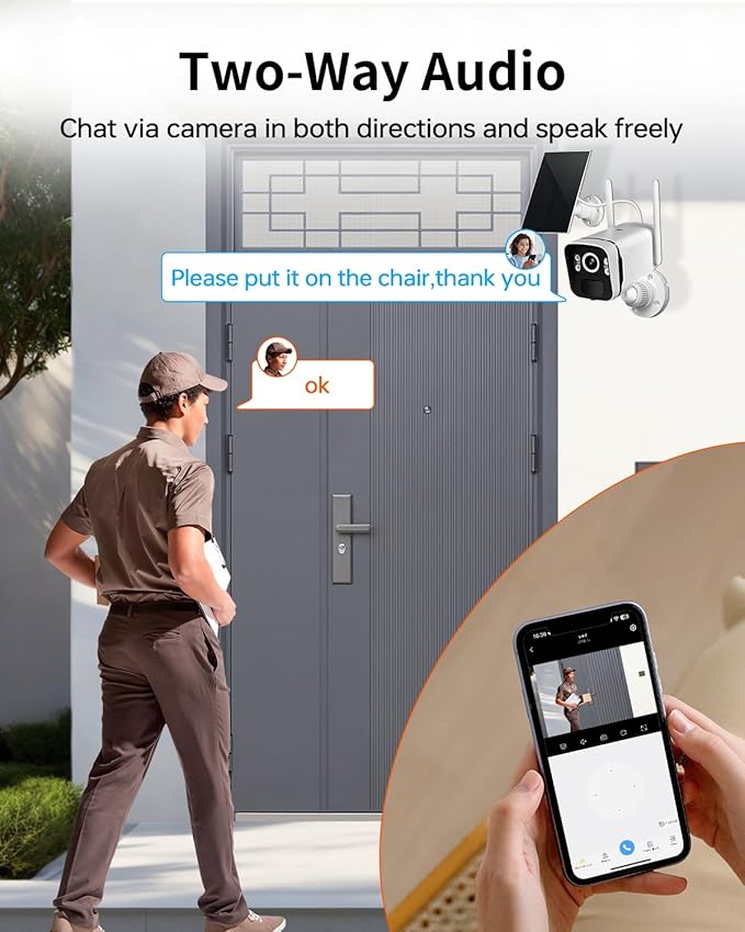 4MP Solar Powered Security Camera Outdoor Wireless System with 10" Monitor, 5G/2.4G WiFi 4PCS Outdoor Battery Camera with Solar Panel10CH Home Security System AI Human Detection 2-Way Audio