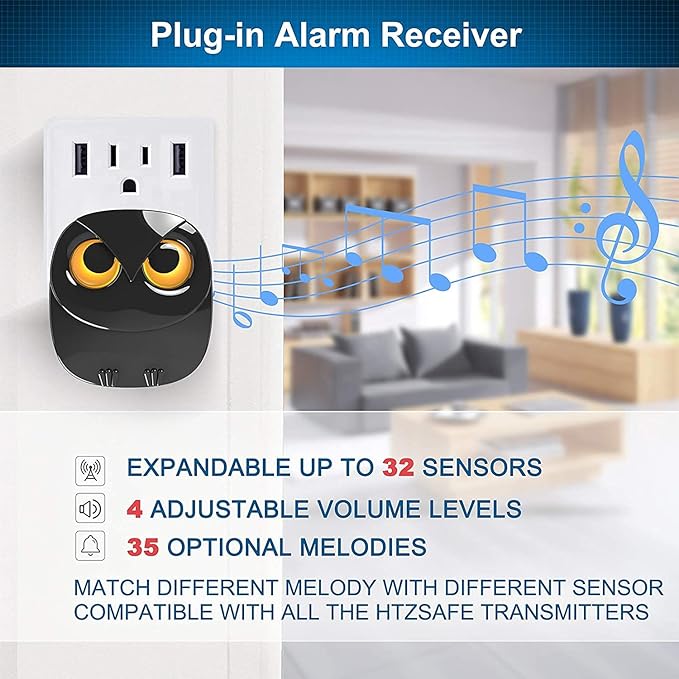 1/2 Mile Long Range Wireless Driveway Alarm-HTZSAFE Outdoor/Indoor Motion Sensor&Detector-DIY Security Alert System- 1 Receiver and 3 Sensor Kit
