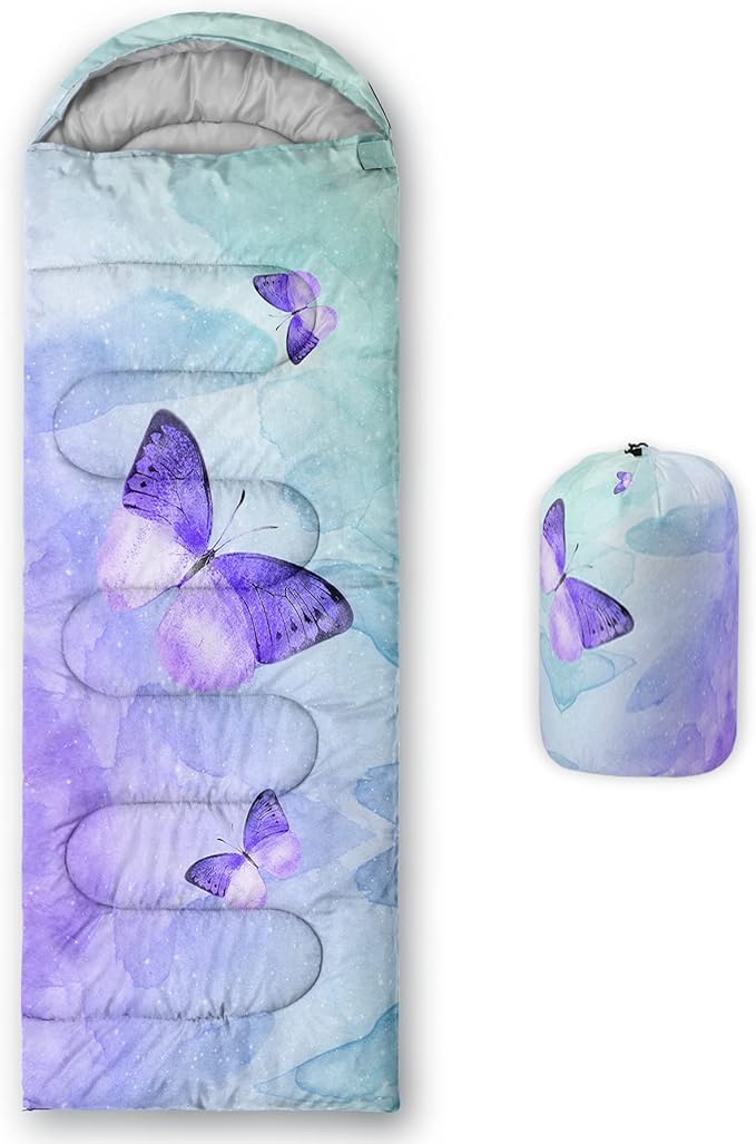 QOOMO Camping Sleeping Bags,3 Season Warm & Cool Weather,Lightweight,Waterproof Sleeping Bags for Adults & Kids,Traveling,and Outdoors,Camping Gear Equipment