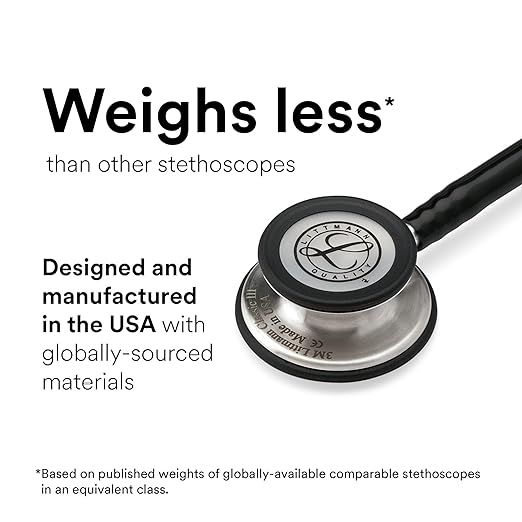 3M Littmann Classic III Monitoring Stethoscope, 5839, More Than 2X as Loud, Weighs Less, Stainless Steel Chestpiece, 27" Lemon-Lime Tube