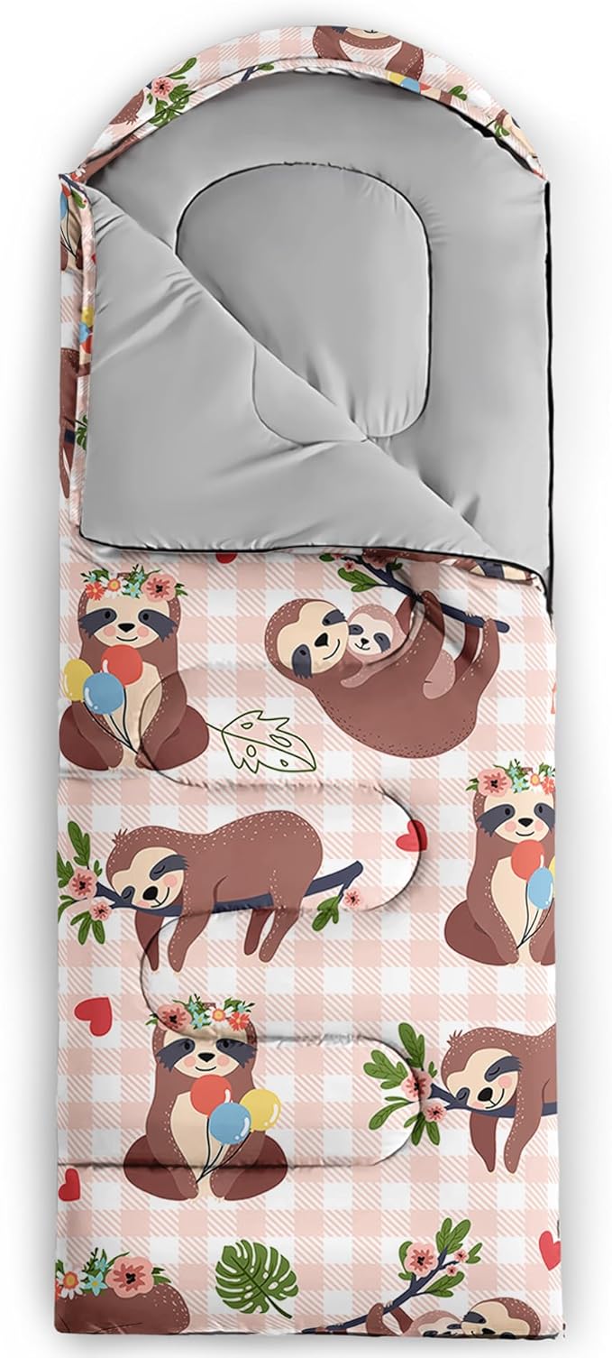 QOOMO Camping Sleeping Bags,3 Season Warm & Cool Weather,Lightweight,Waterproof Sleeping Bags for Adults & Kids,Traveling,and Outdoors,Camping Gear Equipment