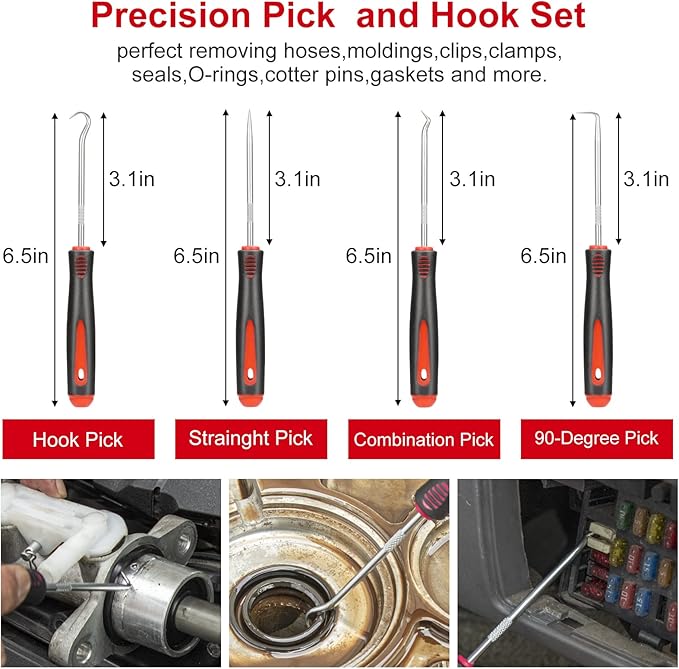 330 PCS Trim Removal Tool Kit Automotive Tools Auto Removal Set for Car Panel Dashboard Radio Puller Tool Plastic Pry Tools Clip Pliers/Fastener Pry Tool with Storage Bag (red)