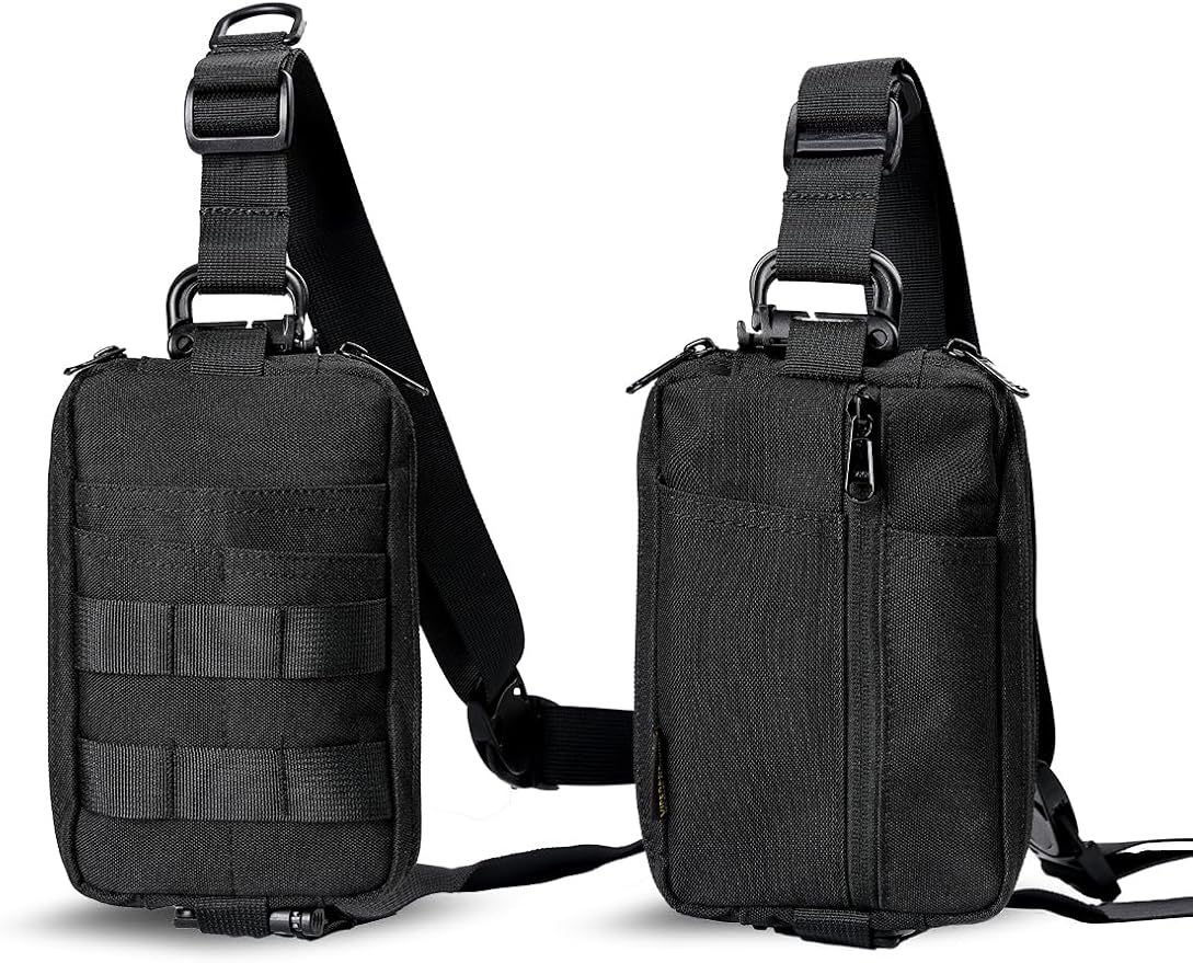 VIPERADE CHS2 Small EDC Sling Bag, Tactical Fanny Pack for Men, Molle Pouch Crossbody Backpack with Adjustable Shoulder Strap, Utility Chest Pouch Bag for Hiking/Traveling/Bush-Craft