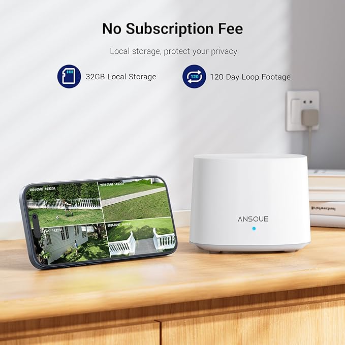 2K Security Cameras Wireless Outdoor, 4-Cam-Kit, Home Security Camera System with Solar Powered, 365-Day Battery Life, No Subscription Fee, Easy to Install, Color Night Vision, Local Storage
