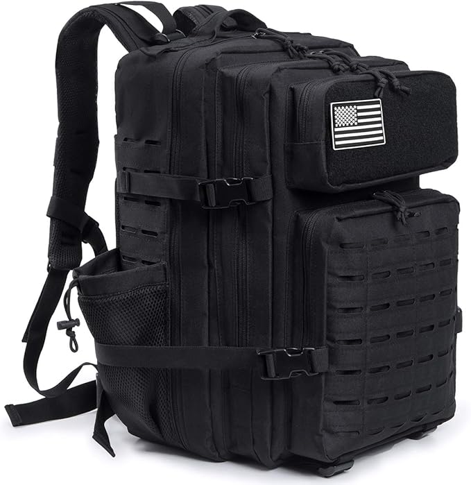 QT&QY 25L/45L Military Tactical Backpack For Men Molle Daypack 3 Day Bug Out Bag Hiking Rucksack With Bottle Holder