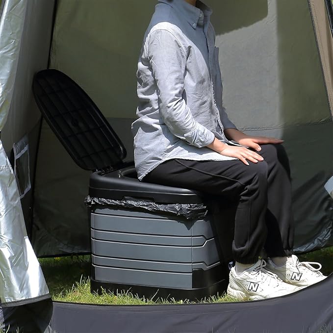 TRIPTIPS Updated Portable Potty for Camping Extra Large Folding Travel Toilet Camping Toilet Portable Toilet for Adults Car Toilet Camp Toilet Outdoor Toilet for Boat/Hiking/Long Trips/Beach