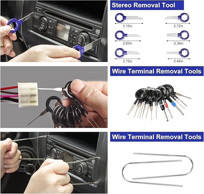 250 PCS Trim Removal Tool Kit Automotive Tools Auto Removal Set for Car Panel Dashboard Radio Puller Tool Plastic Pry Tools Clip Pliers/Fastener Pry Tool with Storage Bag (Blue)