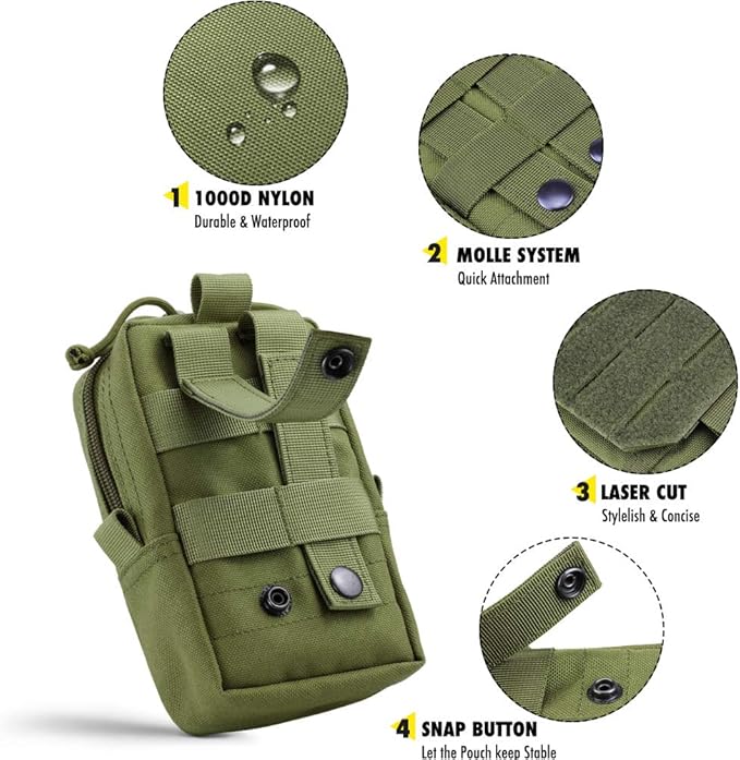 WYNEX Tactical EDC Pouch, Molle Utility Pouches Gadget Organizer Phone Holder Waist Pack Smartphone Pouch Tool Holster Pocket