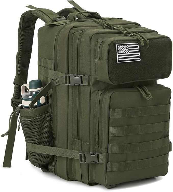 QT&QY 25L/45L Military Tactical Backpack For Men Molle Daypack 3 Day Bug Out Bag Hiking Rucksack With Bottle Holder