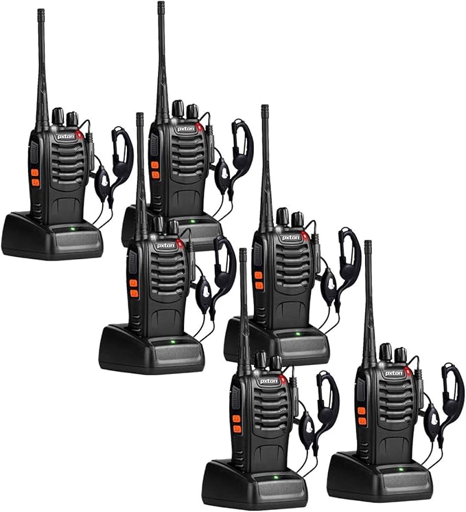 Two Way Radios Long Range Walkie Talkies for Adults with Headphones,16 Channel Handheld 2 Way Radio Rechargeable with Flashlight Li-ion Battery and Charger(6 Pack)