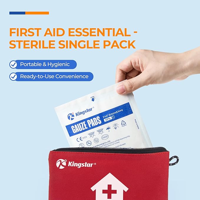 100 Pack Sterile Gauze Pads 2x2 Inch 12-Ply, 100% Cotton Medical Gauze Pads for Wound Care, Highly Absorbent Bulk Hospital-Grade First Aid & Surgical Dressing