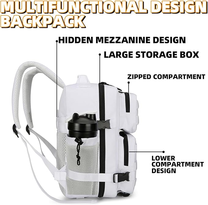 9L Mini Tactical Backpack 9L Assault Pack 9L Tactical Backpack Hiking Fitness Backpack(White)