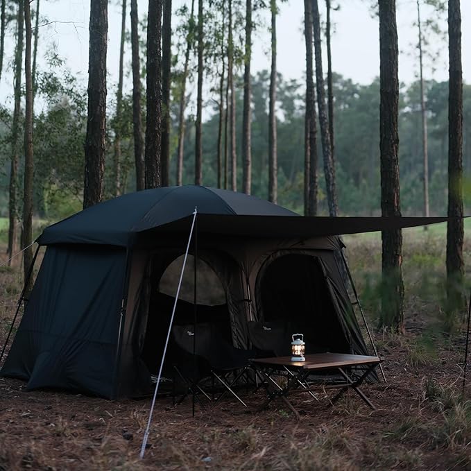 Vidalido Tents,6-8 Person Camping Tent with Extended Vestibule,2 Room Weather Resistant Family Tents,Easy Install Waterproof Outdoor Tent for Backpacking and Camping Hiking
