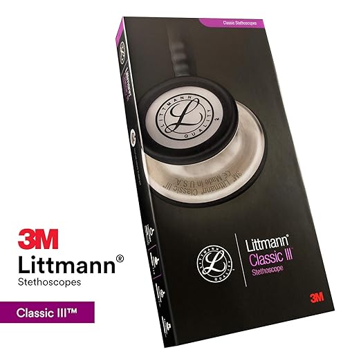 3M Littmann Classic III Monitoring Stethoscope, 5839, More Than 2X as Loud, Weighs Less, Stainless Steel Chestpiece, 27" Lemon-Lime Tube