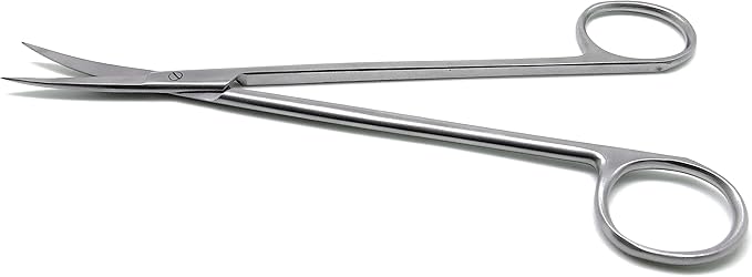 2 Pcs Dental Surgical Medical ENT Scissors Kelly Straight & Curved 7" Sharp/Sharp Instruments