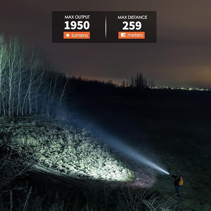 ThruNite TN12 V6 Tactical LED Flashlight, High 1950 Lumens Dual Switch, USB-C Rechargeable Flashlight Compact for EDC, Law Enforcement, and Outdoor Use (Cool White)