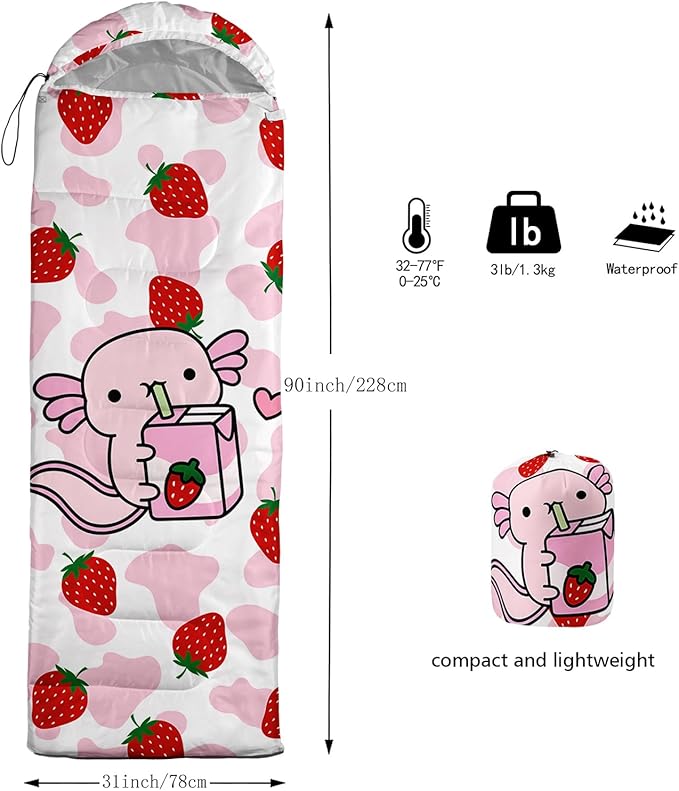 QOOMO Camping Sleeping Bags,3 Season Warm & Cool Weather,Lightweight,Waterproof Sleeping Bags for Adults & Kids,Traveling,and Outdoors,Camping Gear Equipment