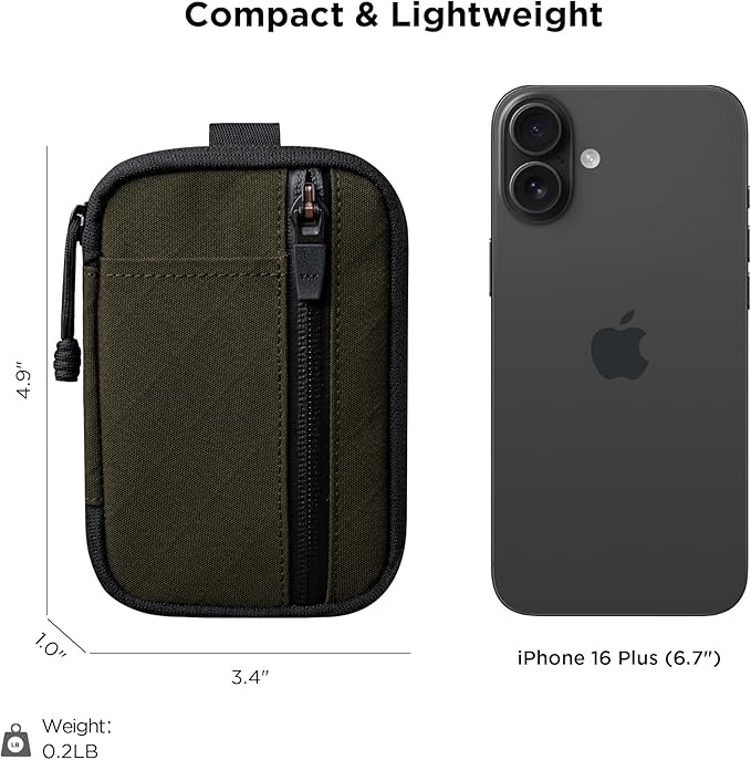 ALPAKA HUB Pouch Pro EDC Organizer - Small Tool Pouch for Electronics, Cables with YKK Zipper, Daily Use and Travel - Axogrid 300D Weatherproof UV Resistant Fabric