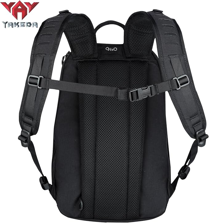 vAv YAKEDA 500D NylonTactical Military Backpack for Men,Fit 12.6-15.6 inches Laptop, Daily Bag for Hiking,hunting,running(Black)
