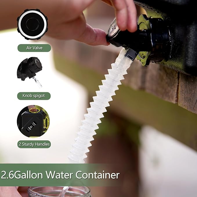 3.2 Gallon/5 Gallon Water Containers with Spigot, BPA Free Water Jug, Military Green Water Tank, Multifunction Water Storage Containers for Camping Outdoor Hiking,Emergency Stroage