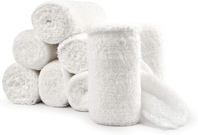 8 Pack Sterile Gauze Stretch Bandage Roll, 4.5 Inch x 4.1 Yards 6 Ply Approved, Kerlix Gauze Bandage Rolls Used for Wound Care, Easy to Use Cotton Ply Rolled Hand Wrap Dressing Ankles & Knees