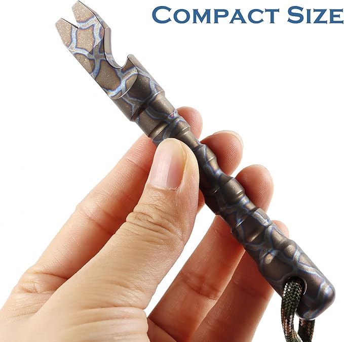 Titanium Alloy EDC Pry Bar with Bottle Opener Screwdriver Function Multi Tool (Multicolor)