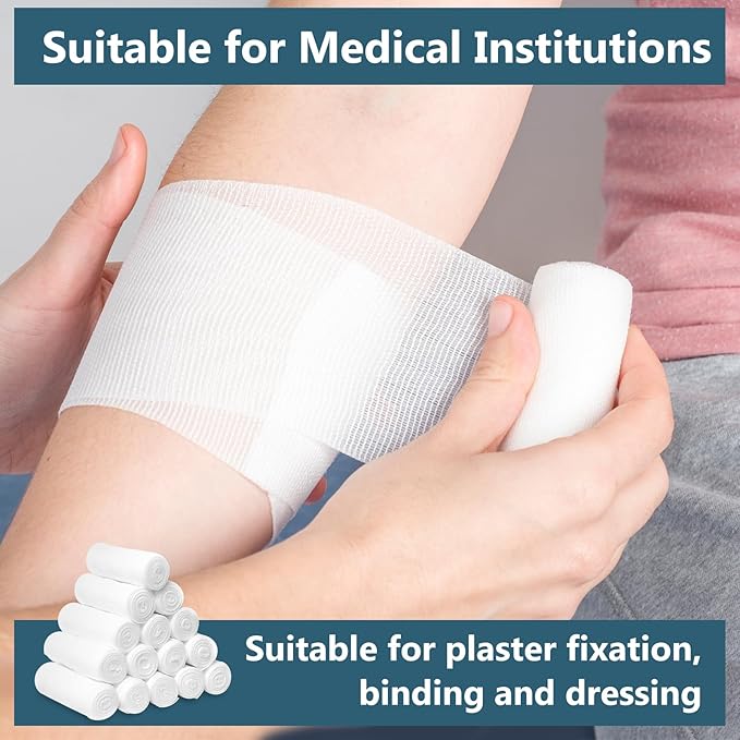 32 Pack Gauze Rolls, 4 in x 4.1 Yards, Premium Gauze Wrap Roll for Wounds, Bandage Wrap Rolled Gauzes, Mummy Wraps, Individually Wrapped
